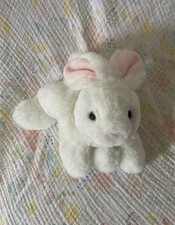 Rare Aurora Schooshie Small White Bunny Plush 8  Beanbag Floppy Beanie Animal
