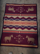 Pendleton Blanket 43X33 Wool Lap Saddle Equestrian Southwest Decorative USA-READ