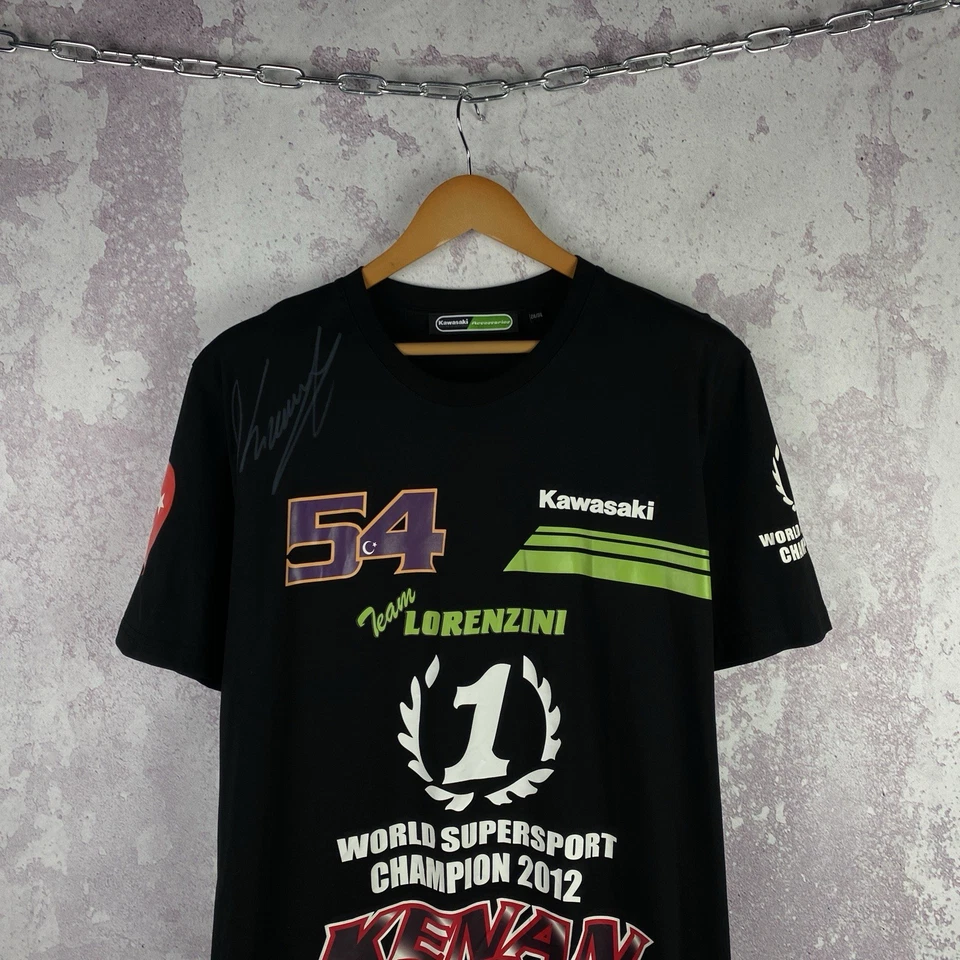 Camiseta Kawasaki Moto Carreras Y2K Hombre Logo Grande Talla 2XL Foto 3 de 4