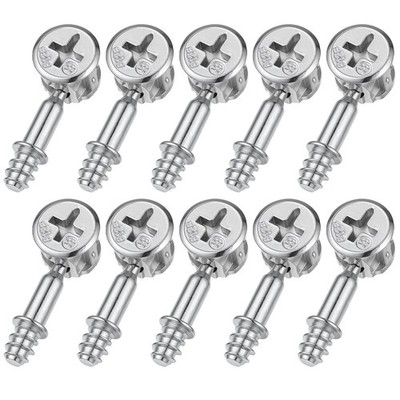 10Pcs Furniture Connecting Fittings and Cam Locks for 28mm, Silver