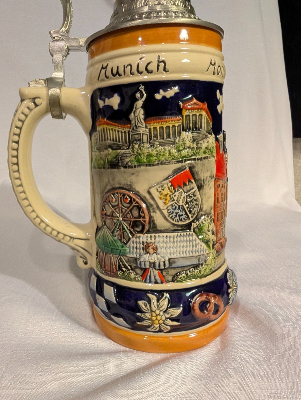 GerZ Beer Stein With Lid Munich Monaco de Baviera Munchen