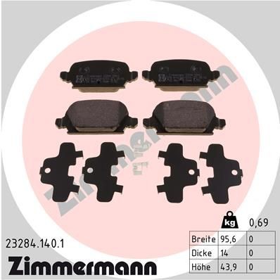ATE Pastiglie Freni Anteriori + Posteriore Adatto A per Mitsubishi COLT