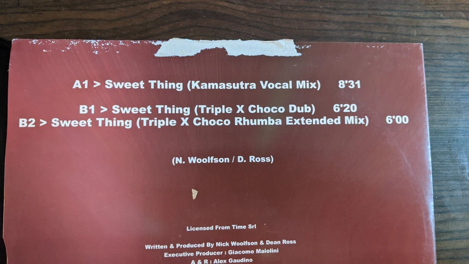 Disque Maxi 45 Tours Vinyle 12 " Flex Sweet Thing 2000 electro euro house - Photo 2/3