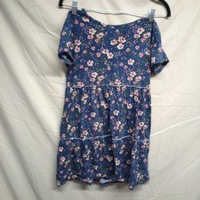 Old Navy Womens Junior Size XL 14-16 Blue Floral Print Dress