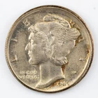 1945 Mercury Dime, Broadstruck Error XF/AU