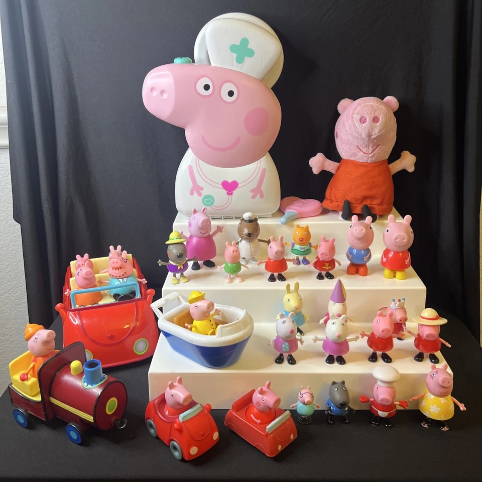 Lote de 35 FIGURAS Peppa Pig & Friends 2" - 3", Peluche parlante, Estuche, Coche parlante Foto 2 de 4