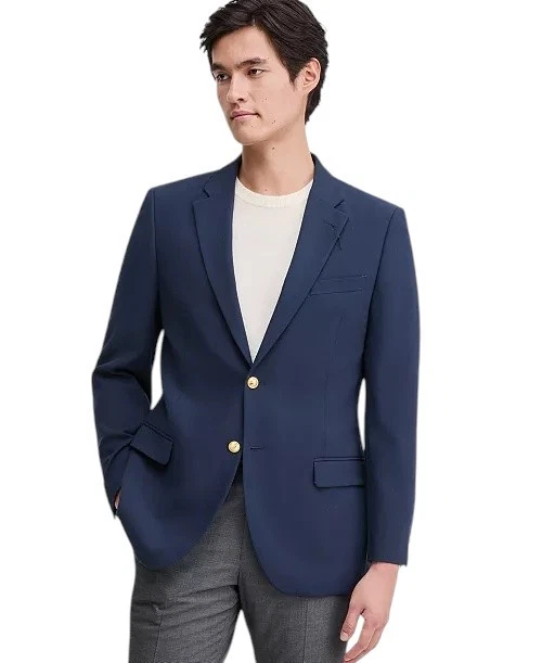 Nautica Mens Modern fit Sport Coat Blazer 38 R Navy Blue Solid