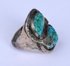 Vintage Navajo Turquoise Sterling Silver Snake Ring Size 10 48.6g — photo 6