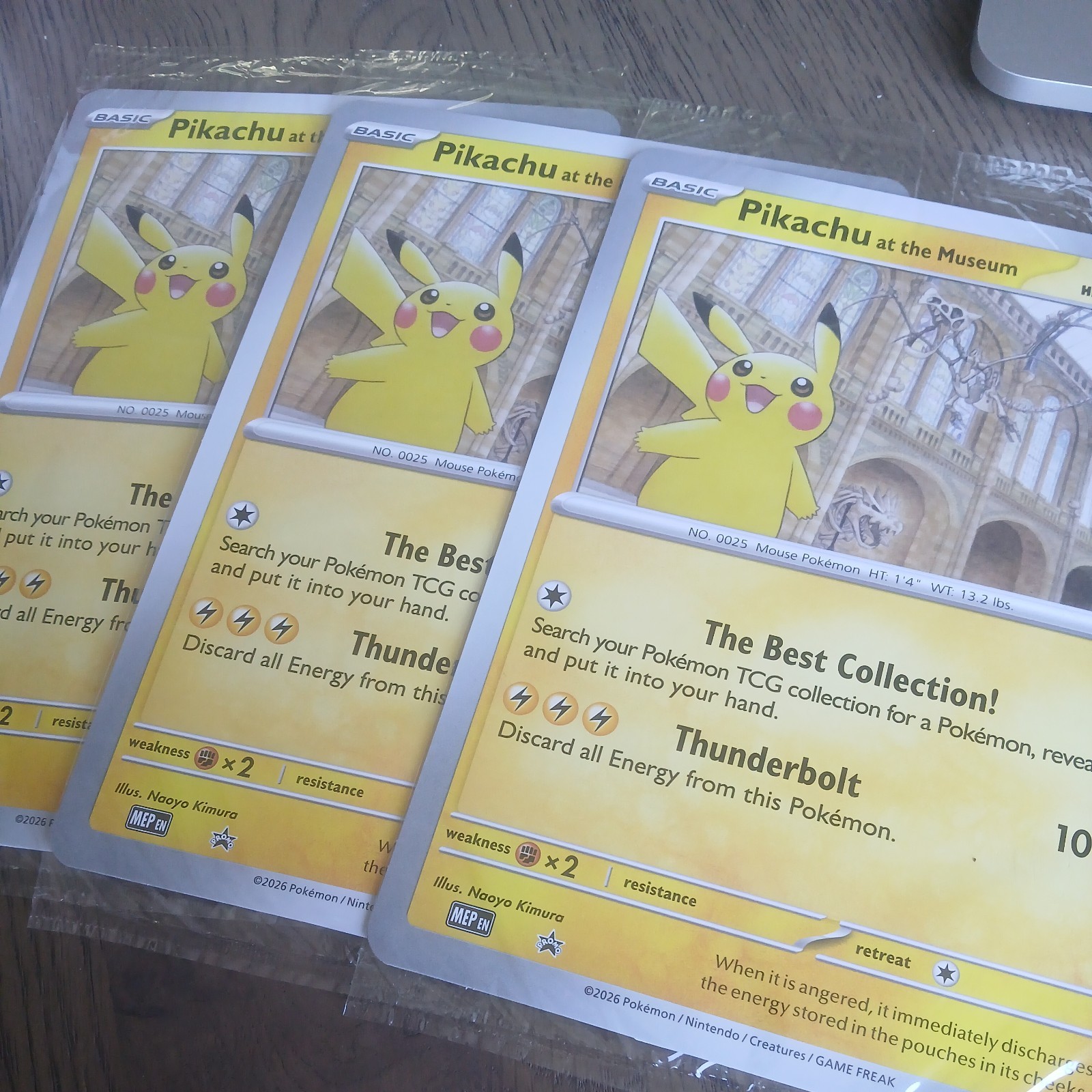 3 Pokemon TCG: Pikachu at the Museum Promo Card Brand New & Sealed