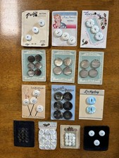Antique Vintage Mother Of Pearl Button Lot On Cards