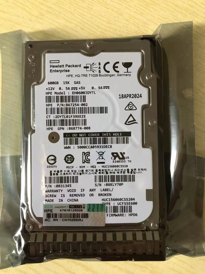 NEW HP 870794-001 870757-B21 2.5" 600GB 12Gb/s SAS 15K SFF SC HDD - Image 3 of 4