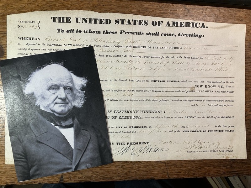 1837 - PENN. LAND DEED - Alleghany Co. - Issued under President MARTIN VAN BUREN