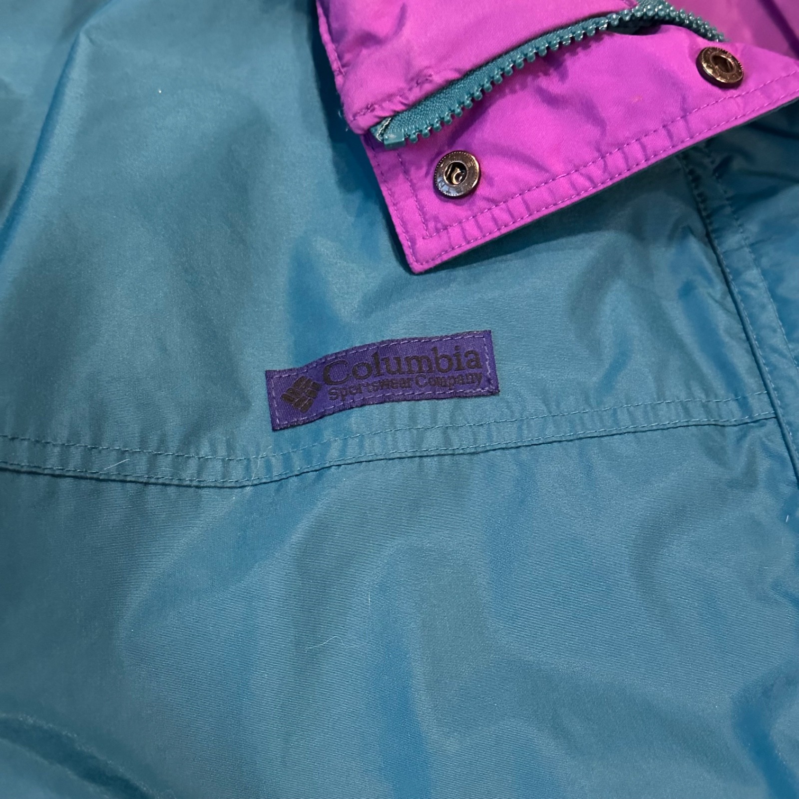 Columbia Bugaboo Jacket Womens L Green Full Zip Snap Long Sleeve Ski 90s Retro