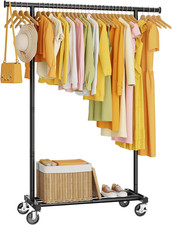Clothes Rack, Clothing Rack for Hanging Clothes, Rolling Garment Rack Sturdy Coa
