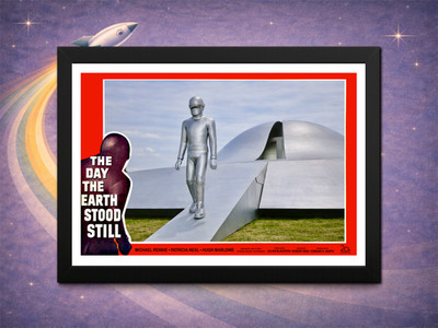 Framed Gort Arrival Print | ClassicSciFi 1951 Day the Earth Stood Still 12×8