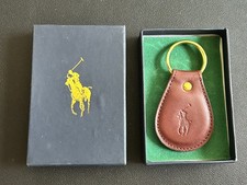 Vintage Polo Ralph Lauren Dark Brown Leather Key Ring