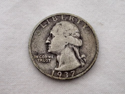 1937 S U.S. Washington Silver Quarter HT-12