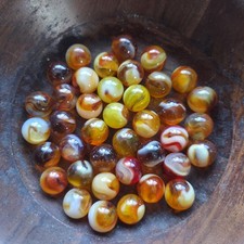 lot of 39 JABO Fall Classic Marbles Orange/Red/Yellow/White 5/8"