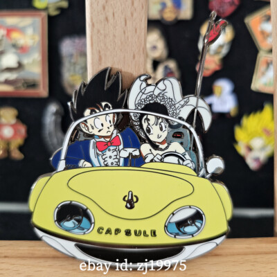 Anime Son Goku and Chichi Wedding Car Metal Ename Pin Badge lovers