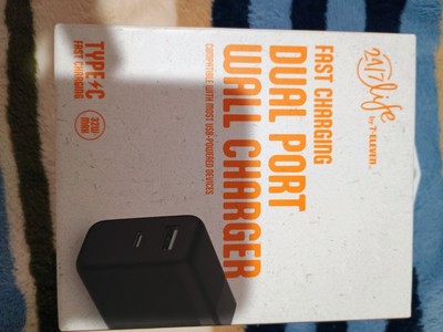 fast charging dual port wall charger type c 32wmax 24/7 life by 7-eleven