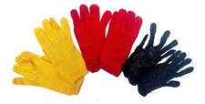 Lot 3 Pairs Fuchsia Pink Yellow Black Cotton Crocheted Pointelle Net Gloves VTG