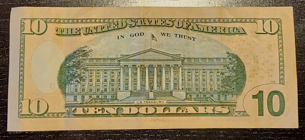 2017 A $10 Ten Dollar Bill Fancy Serial Number Trinary NOTE PF