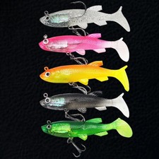 5PCS Jig Head Fishing Lures Soft Swimbait 12g 8cm Bait Crankbait Jigs Hooks Bass