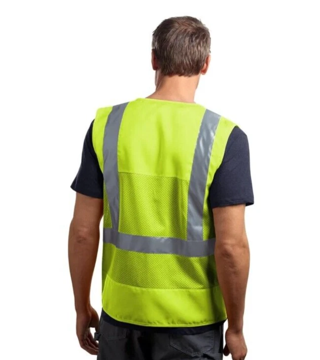Sleeveless Zipper Mesh Safety Vest - Image 2 of 4