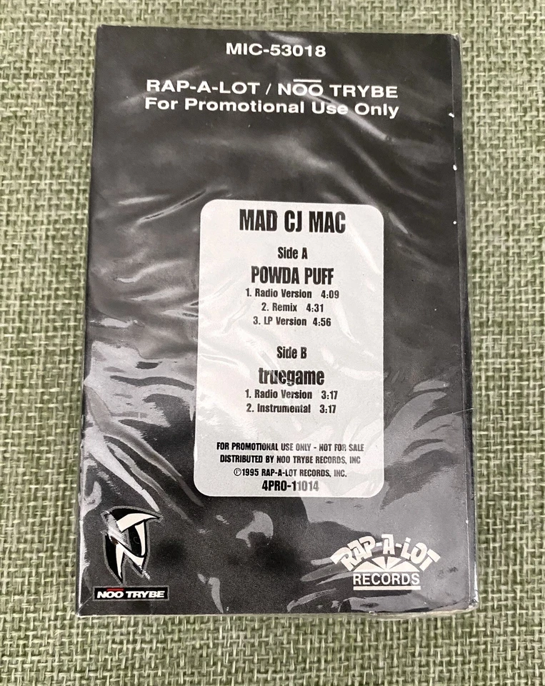 Mad CJ Mac **NEW/SEALED PROMO CASSETTE** Powda Puff / Truegame Foto 2 de 2