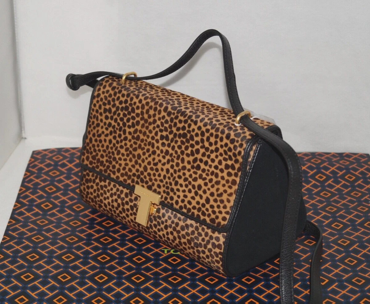 NWT Authentic TORY BURCH JULIETTE Leopard Print Brown Black