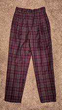 Giorgio Sant'Angelo Women's Pants Vintage Plaid 100 Wool Size 10