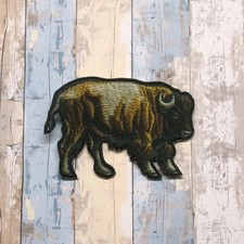American Bison Patch Iron-on Applique Nature, Mountain, Sunset, Animal Badge