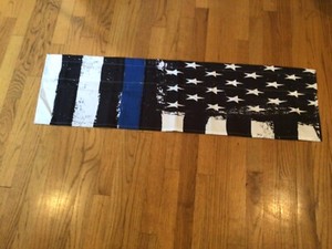 Thin Blue Line American  Police Symbol banner 12” high 42” across, New
