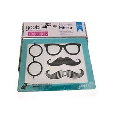 Yoobi Locker Magnetic Mirror Mustache Teal Black Fun Back To School Accessory