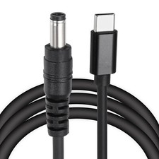 2 Pcs 5FT USB C to DC PD Power Fast Charging Cable, 5.5x2.1mm 65W/12V Black 