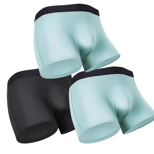 3 PIEZAS Hombres 3D-Bolsa Boxer Calzoncillos Anti-Rozaduras Ropa Interior Seda Hielo Transpirable - Imagen 37 de 38