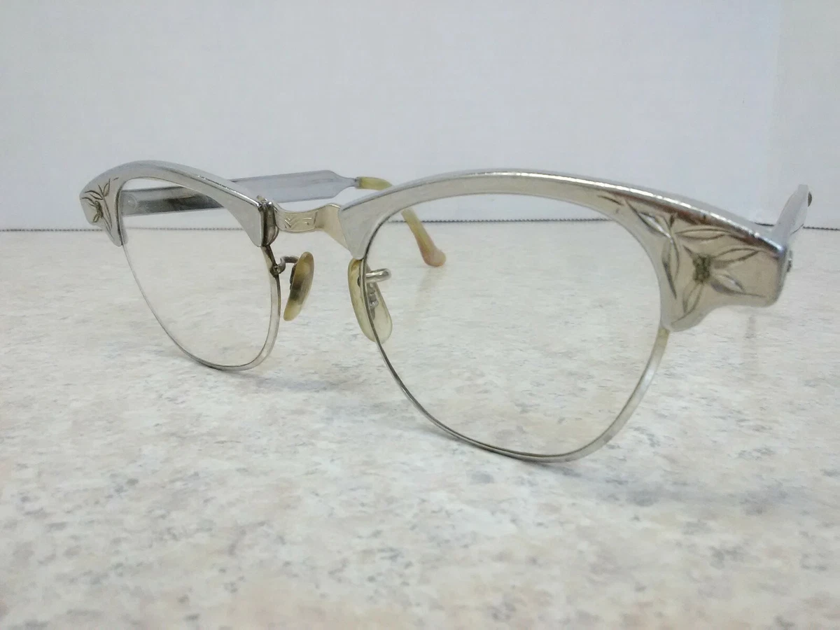 Vintage Women's Shuron Cat Eye 12k GF Aluminum Eyeglasses Frame