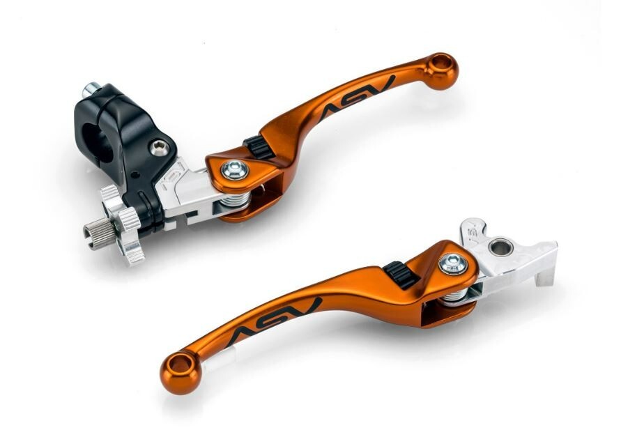 ASV F4 Front Brake Clutch Perch Levers Orange Pair Pack Kawasaki