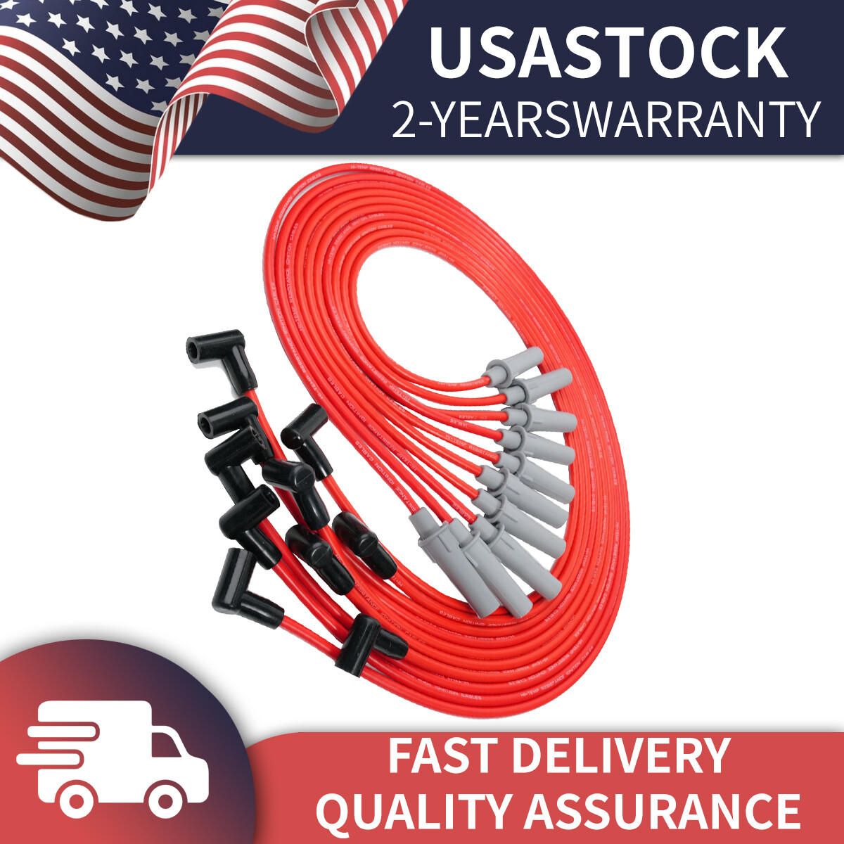 High Performance Plug Wires Red Spark Plug Wire Set – Direct Fit For Dodge Trucks & Vans (1990-2003) – OEM Spec Red Ignition Wire Set 1990-2003 - Foto 9