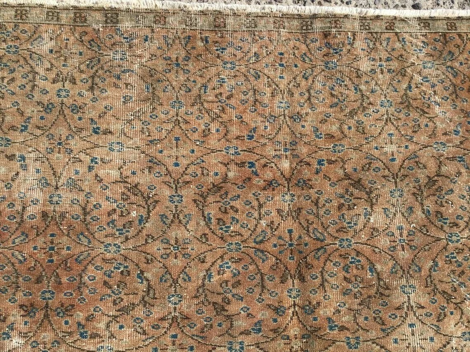5x7 Oushak Medium Area Rug - Vintage Wool Oushak Rug - Image 2 of 4
