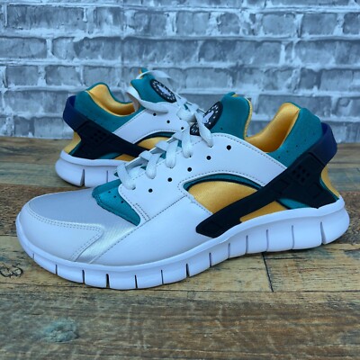 Nike Huarache Free 2012 QS White Blue Emerald 514594-100 Mens Size New  Rare