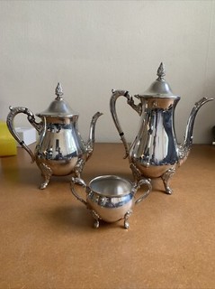 Vintage Viners Silver Plated 3 Pieces Coffee/ Tea Set Heavy Quality