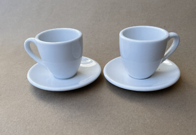 Coffee Bar KONITZ White Ceramic 2 Cups And Saucers Mugs Coffee Mug Cup Sets