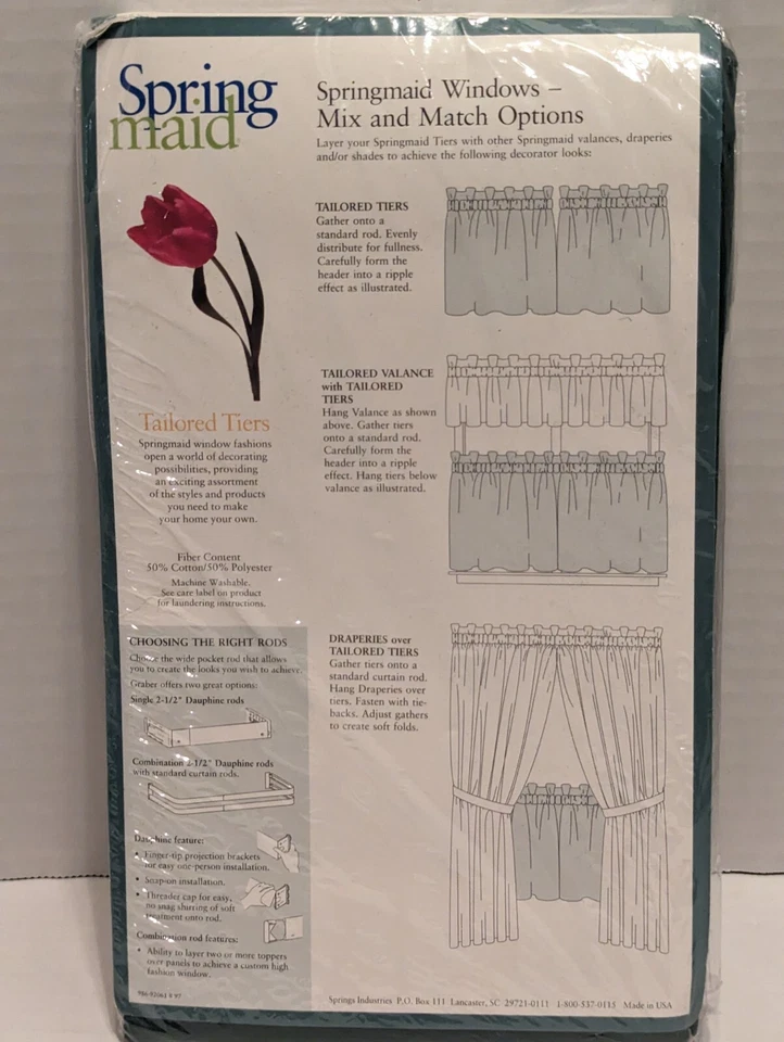 Un par de cortinas vintage Spring Maid a medida - verde cazador 36" Foto 4 de 4