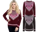 New Ladies Women Knitted Long Sleeve Crew Neck Fairisle Aztec Jumper Top Sweater