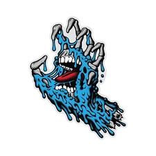 Santa Cruz Skateboards Sticker Melting Hand Blue 4.25"