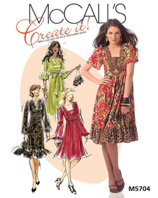 McCall's Sewing Pattern M5704 Misses Dress Create It Variations Sizes 6-14 UNCUT
