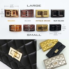 Rectangle Leather Bag Handbag Purse Turn Twist Lock Closure Catch Clasp DIY