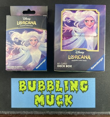 Disney Lorcana Elsa Deck Box And Elsa Card Sleeves Brand New