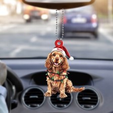 Personalized Cocker Spaniel Dog Christmas Lights Ornament, Cute Dog Ornament